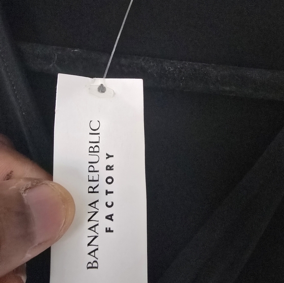 Banana Republic Dress Women Sz M Deep Plunge Black Fit And Flare Midi Witchy - Picture 5 of 9